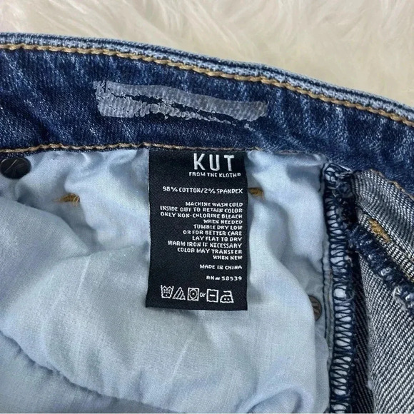Kut From the Kloth Emma Straight Leg Fringe Jeans Size 8 - Picture 4 of 9